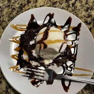 triple chocolate fudge brownie i think, i can&apos;t remember but it was so good! with ice cream