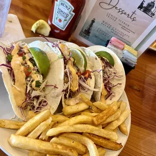 Fish Tacos - grilled mahi, chipotle mayo, slaw, avacado, pico de gallo