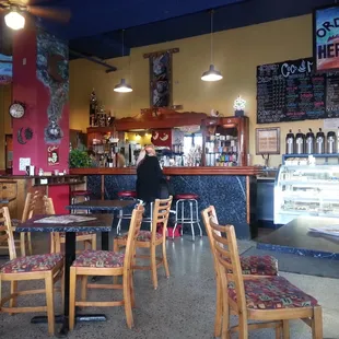 Lots of table space as well as bar seating. Great atmosphere.