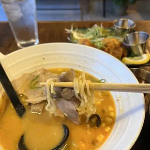 Fired chicken and oysters are just fine, yet the Spicy Miso Ramen is unexpectedly tasty.