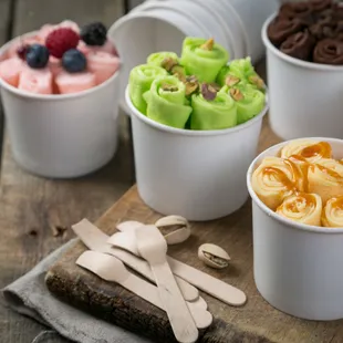 a variety of ice creams