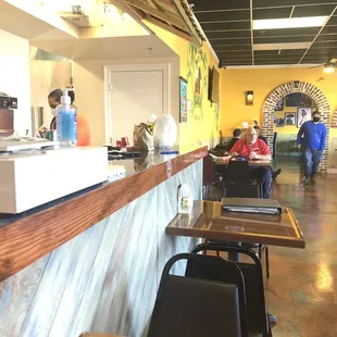 a view of the dining area