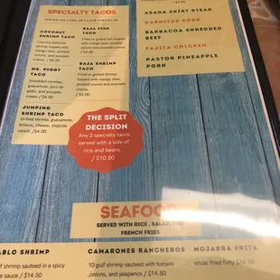menu