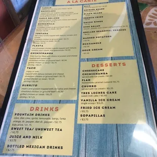 menu