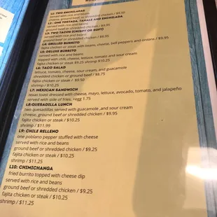 menu