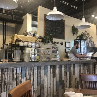 a man working at the counter