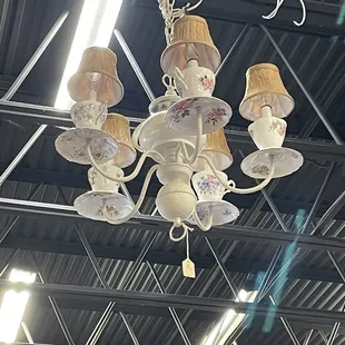 Fun chandelier with tea cups