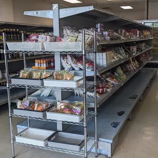 shelves of food