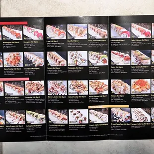 Takeout menu