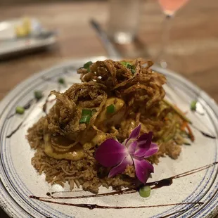 a plate of food on a table