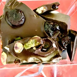 Close Up of Artisan Dark Chocolate Bark