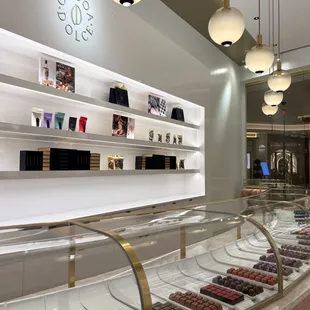 Inside and bon bon selection.