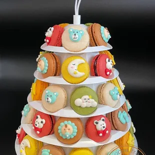 a tower of donuts