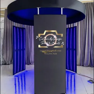 Another display of LED booth, lit in purple