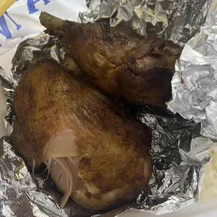 Supposed to be fried chicken that was not even cooked and tasted old I couldn't even swallow it..potato salad that was ok