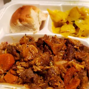 This is what their curry goat looks like, this is not curry goat at all!