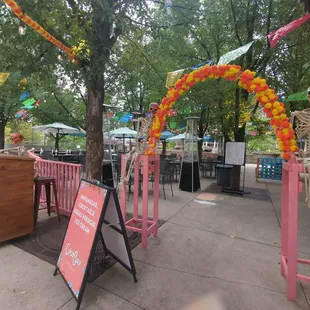 the entrance to a mexican restaurant