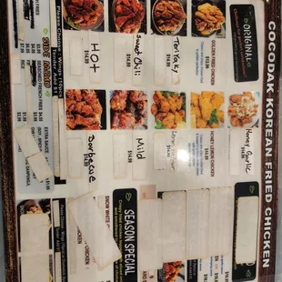 Revised menu