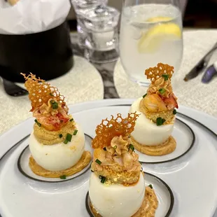 Lobster Deviled Eggs Mimosa