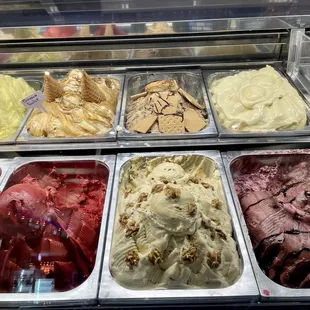 a variety of gelatos