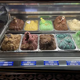 a variety of gelatos