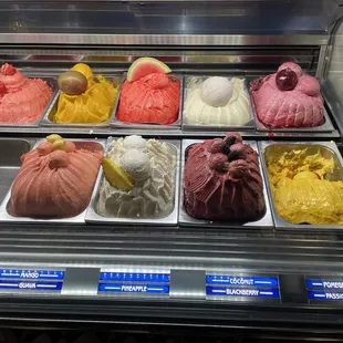 a variety of gelatos