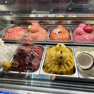 a variety of gelatos