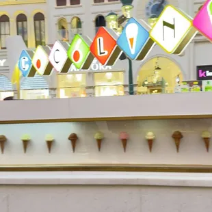 a display of ice cream cones