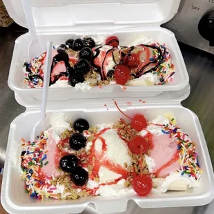 ice cream and banana split