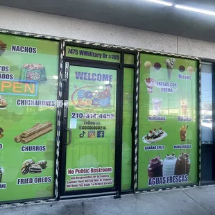 outside of place with menu