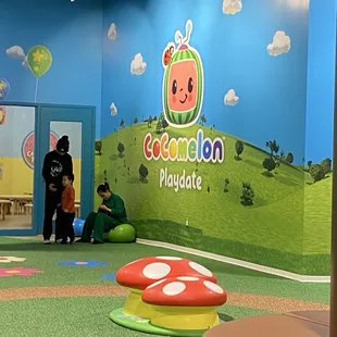 The door you see is a party room, which you can reserve ahead of time.