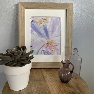 "Wall Flower" matted print by local artist Mae Waite