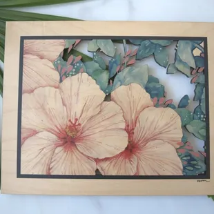 &quot;Bloom&quot; cutout wood wall art by local artist Candice Soon.