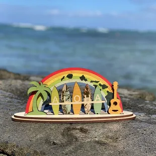 &quot;Keep Palm and Ride On&quot; Longboard Letters fish set