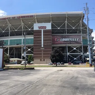 Across from the stadium. View from the parking lot.