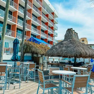 tables and umbrellas