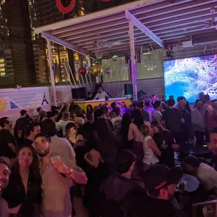 a large group of people at a party