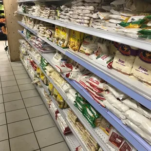 shelves of food