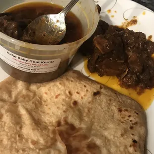 Mutton curry with parotas