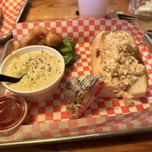 West Coast Style Shrimp &amp; Lobster S'Wich W/Clam Chowder