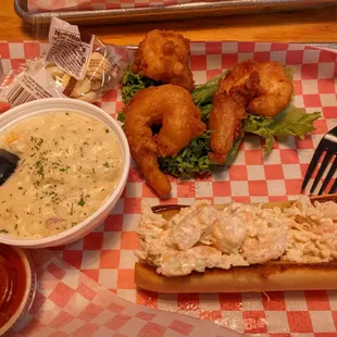 Lobster roll, shrimp, chowder special.  Good deal.
