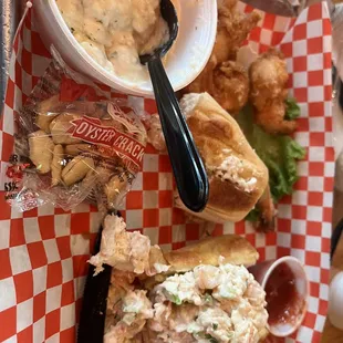 West Coast Style Shrimp &amp; Lobster S'Wich W/Clam Chowder