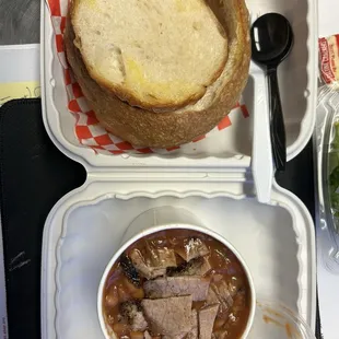 Tri-Tip Chili and Bread Bowl.
