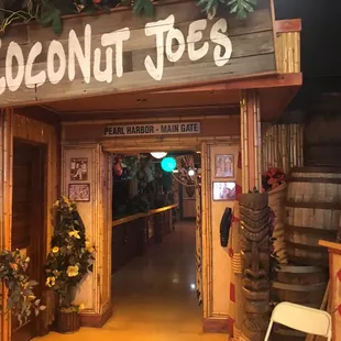 the entrance to the restaurant