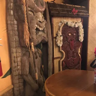 a table with a vase of flowers on it