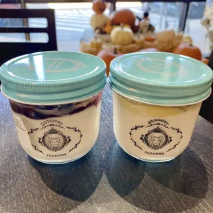 Super berry &amp; Toasted Creme Caramel Durian Coconut Jelly