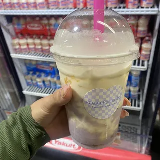 D16. Ube Taro Coconut Milk W. Fresh Taro. Sticky Rice. Boba