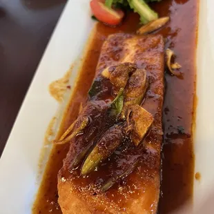 Crispy Salmon Tom Yum on Arugula Bed.  My favorite thing here.  Delicious!