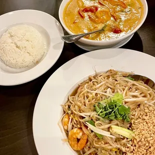 Pad Thai, Panang with Shrimp