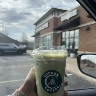 White chocolate raspberry matcha
